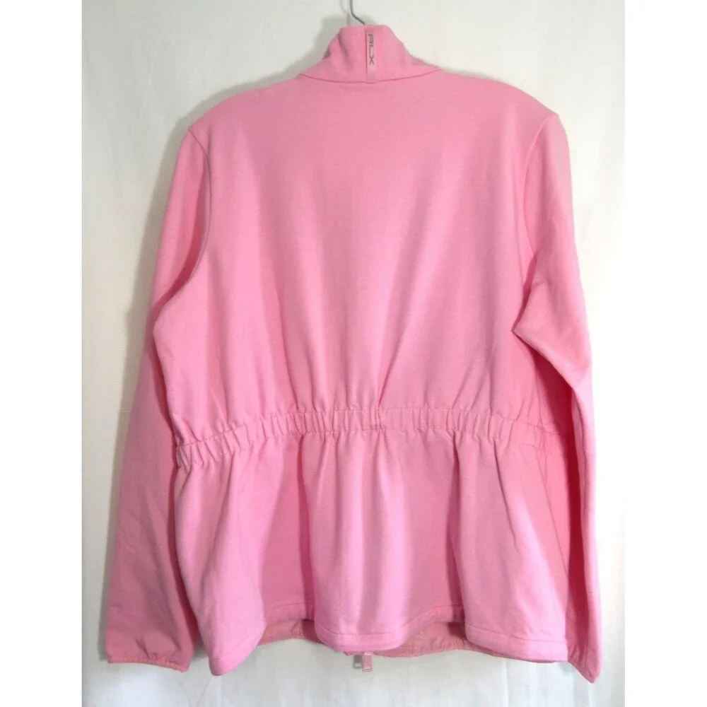 Ralph Lauren RLX Golf Pink 2 Way Zip Wicking Long Sleeve Jacket Size Medium NWT